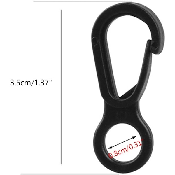 10 Stykker Lanyard Kroker Bulk Små Plastkroker for Lanyards Klips Lås Spenne Base Lanyard Kroker for Hengende Plastkarabiner Små Teltkroker