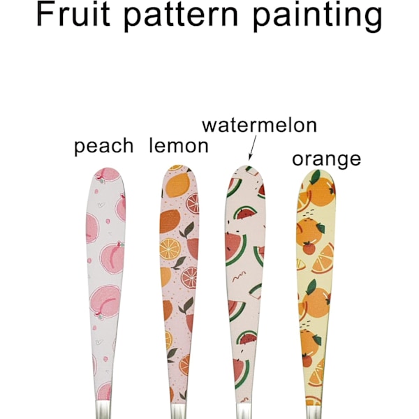 4 st Små Aptitretare Gafflar med Fruktmönster Tryck 14 cm Cocktailgaffel 18/10(304) Rostfritt Stål Mini Dessertgaffel för Inlagd Gurka Frukt Tårta Sallad P