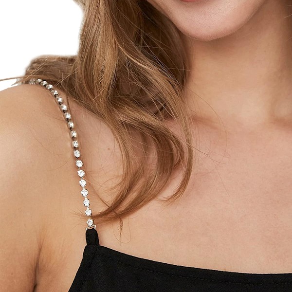 2 stk. Luksuriøse Rhinestone BH-Skulderstropper Krystal Skulderstrops Kæde Rhinestone Undertøjs Kæde Brude Bryllupskjole BH Skulderkæde til Kvinder B