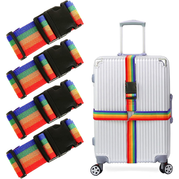 4 pakke koffertstropper, justerbare stropper med utløserspenne, Lu