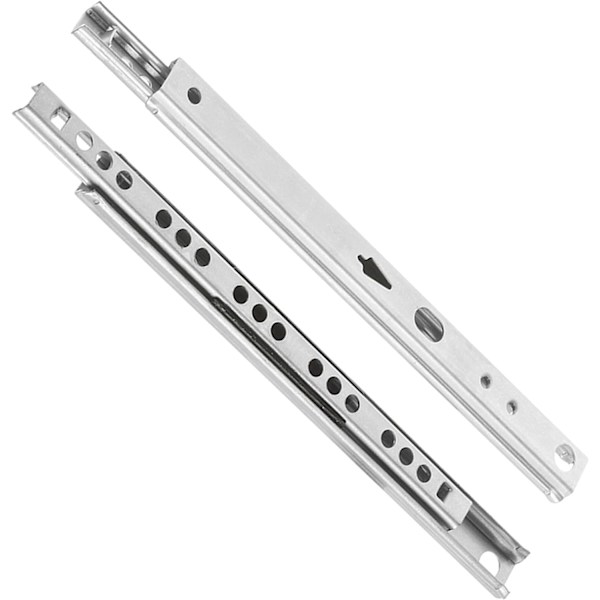 X Laatikon Liukukiskot - Laatikon Liukukisko - 17mm X 246mm - Liukuva Laatikon Kisko - Liukuva Kisko - Sinkitty Teräs Osittainen Ulosveto (1 Pari)