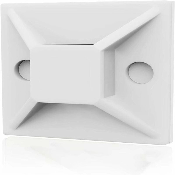Liimakiinnitteinen kaapeliklipsuplaatti 100 kpl (25mm x 25mm) Liimakiinnitteinen kaapeliklipsu