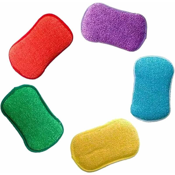 Dobbeltvirkende Rengøringssvamp, Mikrofiber Antibakteriel Køkken Rengøring