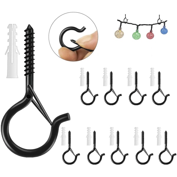 20pcs Hanger, screw hooks for outdoor string lights, safety buckl