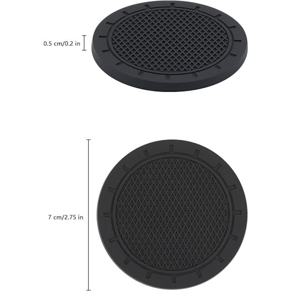 4 kpl Ajoneuvon PVC-mukiteline (Musta), PVC-mukiteline, Auton Sisustus