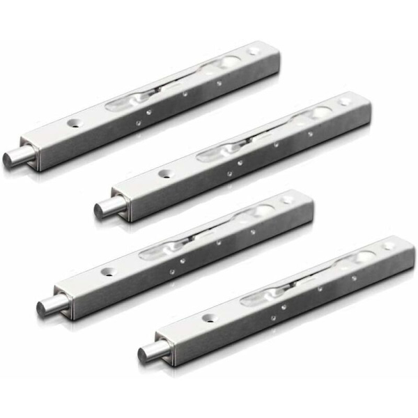 Pakke med 4 (2 par) Dør Flush Bolt Latch Slide Latch, Skjult