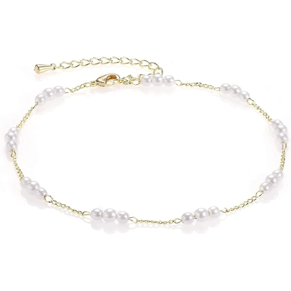 Fotlänk för kvinnor, pläterade ankelarmband, silverfotlänk, vattentät, pärla, kubisk zirkonia, strass, hjärtpärlor, fiskbenskedja, Cuba-länk, nätta fotlänkar
