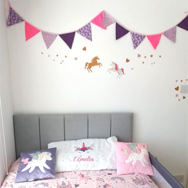3,3 m Fanebånd (Lilla), Vintage Banner, Retro Trekant Banner