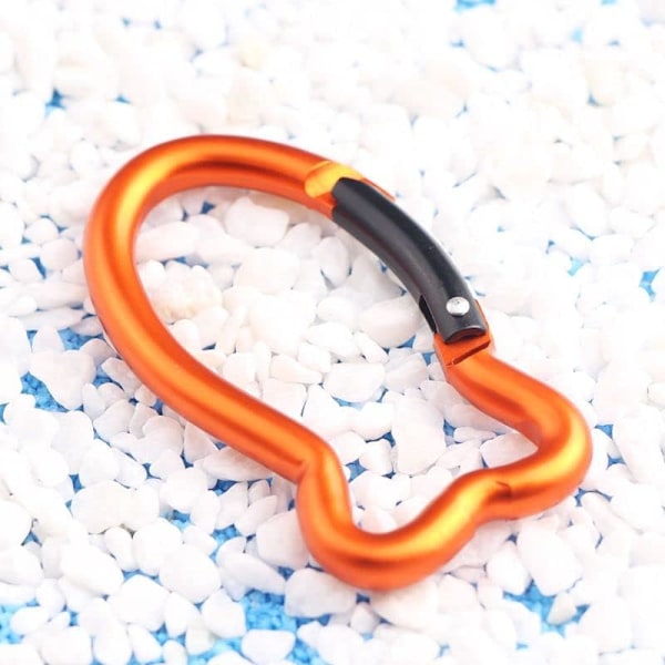 4 stk. nøkkelringklips formet som fiskebein, mini karabinkrok - 7,6 cm aluminium slitesterk hurtigutløser automatisk låsing fjærbelastet for hjemmebruk, bobil, camping, fiske, fotturer