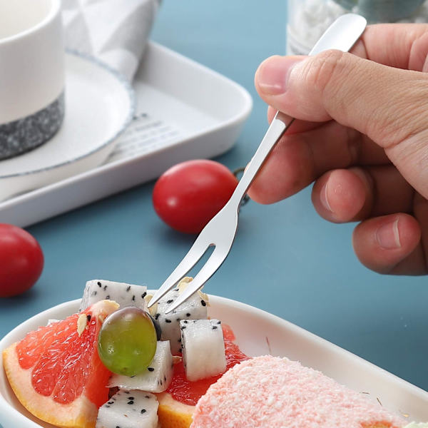 Fruktgafflar Sallad 10st 304 Rostfritt Stål Smakprov Aptitretare För