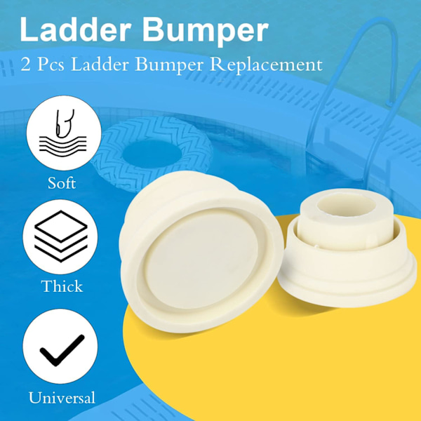 Badebasseng Gummibumper, Basseng Bumper Beskytter Stopper, Stige Gummigreps Stige Sikkerhetsbumper Basseng Tilbehør, 2.4x1.5x1.3in