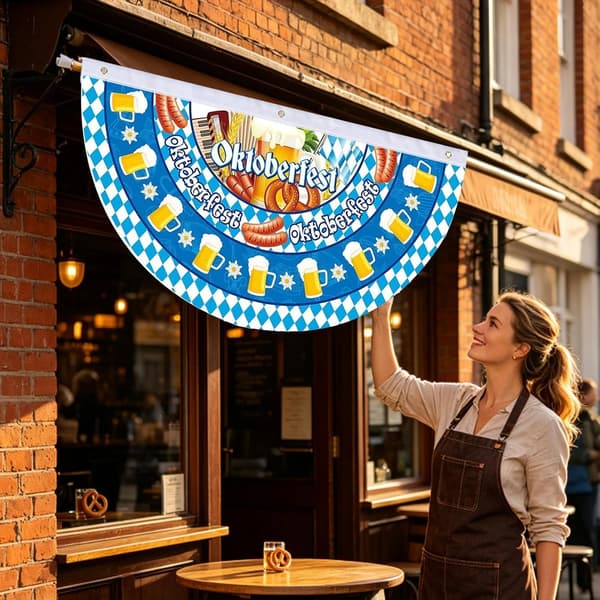 90 x 48 cm Dubbel Bayersk Oktoberfest-vimpel