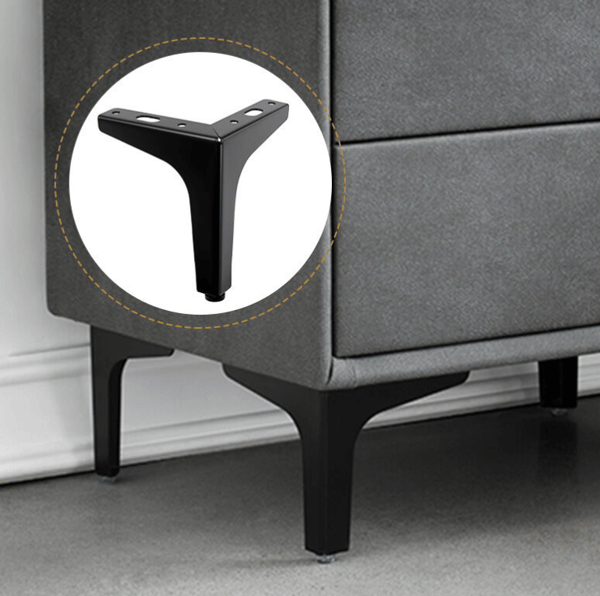 Sæt af 4 10cm Sorte Metal Møbelben til Skab, Sofa, Kaffebord