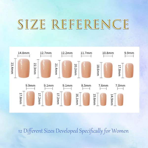 Guld Press-on Naglar Medium Gold French Tip Falska Naglar Kvadratisk Form Falska Nagelspetsar Nude Rosa Full Cover Limma på Naglar Medium Längd Stick-on Naglar Glo