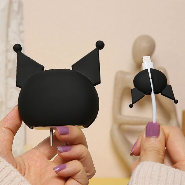 3D Söt Cartoon-serie Snabbladdningsskydd för iPhone 18W 20W iPhone 14 13 12 11 Pro Max Snabbladdningskabel Laddarhuvudskydd Kabeltillbehör Dat