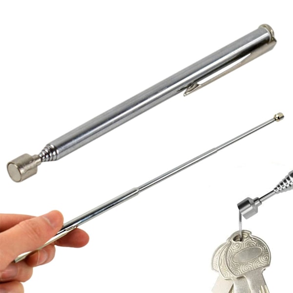 Magneettinen teleskooppivarsi, magneettinen poimintavarsi, teleskooppinen magneettinen poimintavarsi, jatkettava varsityökalu, teleskooppiset magneettiset poimintavarret, taskulla
