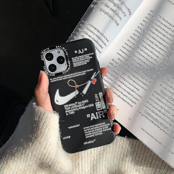 2 kpl iPhone 13 Pro Max -puhelimen kuoria, Off-white, musta Nike, himmeä