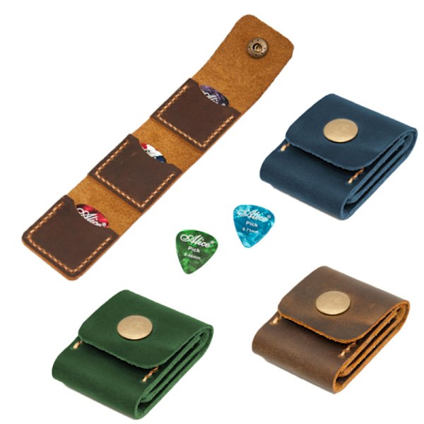 3 st läderplattahållare, gitarrplattafodral, läderplattaväska, present till gitarrist, gitarrtillbehör, gitarrplattafodral