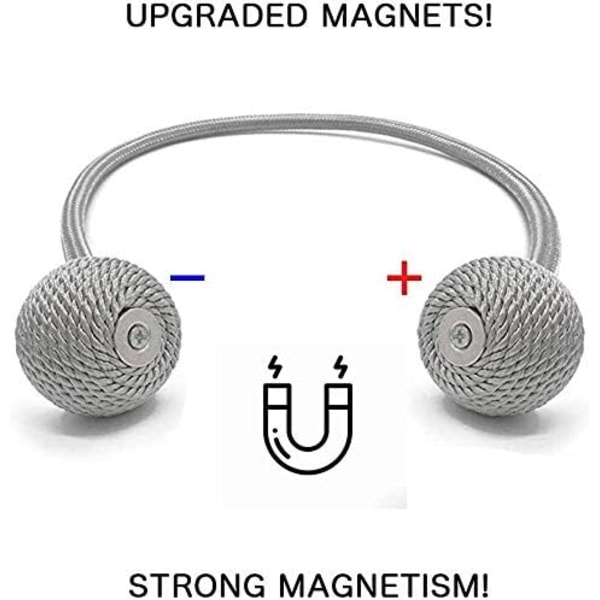 4 stk. Lysegrå Vindusgardin Tiebacks Clips Sterk Magnetisk Bånd Hjemmekontor Dekorative Draperinger Vev Holdbacks Holdere Europeisk Stil