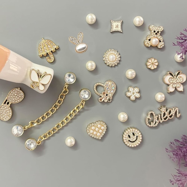 Bling Skosmykker for Kvinner, Glitrende Rhinestones Sko Dekorasjonssmykker, Jentete Skokjeder for Tresko Sandaler, DIY Skotilbehør for Festgaver