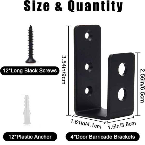 Pakke, svart, 2 x 4 portsperrebrakett, Heavy Duty Security Bar