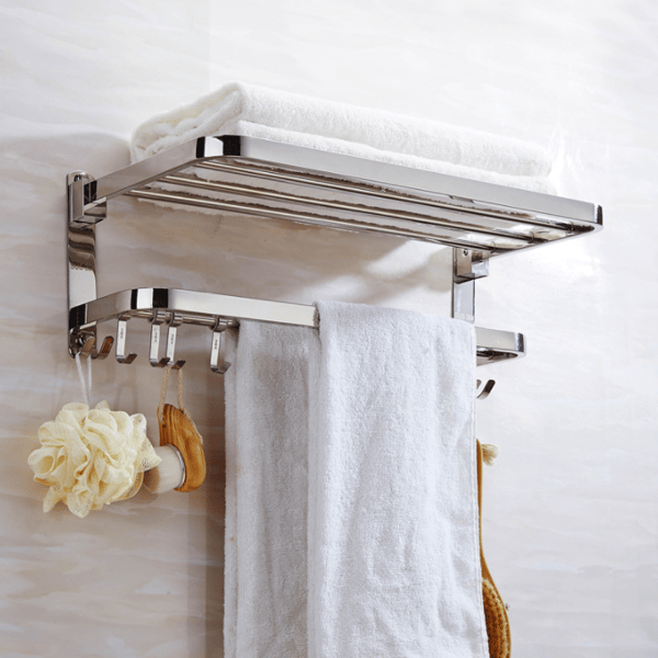 Foldbar Håndklædeholder - 40cm, Rustfrit Stål Håndklædeholder, Badeværelse