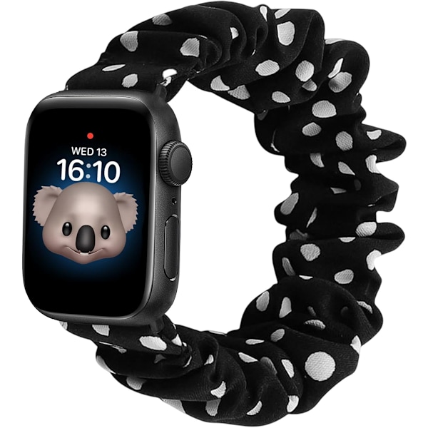 Scrunchie-bånd for barn Apple Watch-bånd, søt elastisk stoffrem, enkel å ta av og på, jentearmbånd kompatibelt