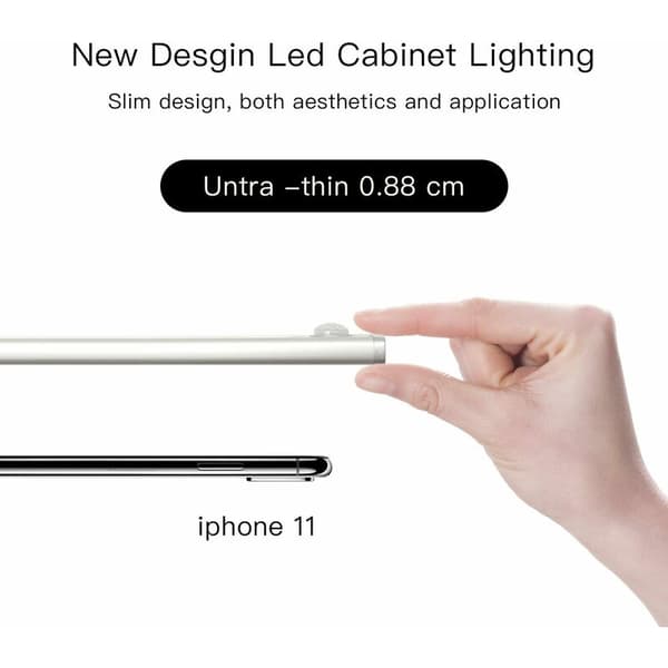 30 cm Genopladelig LED-Stribelys til Køkkenbelysning med Bevægelsessensor