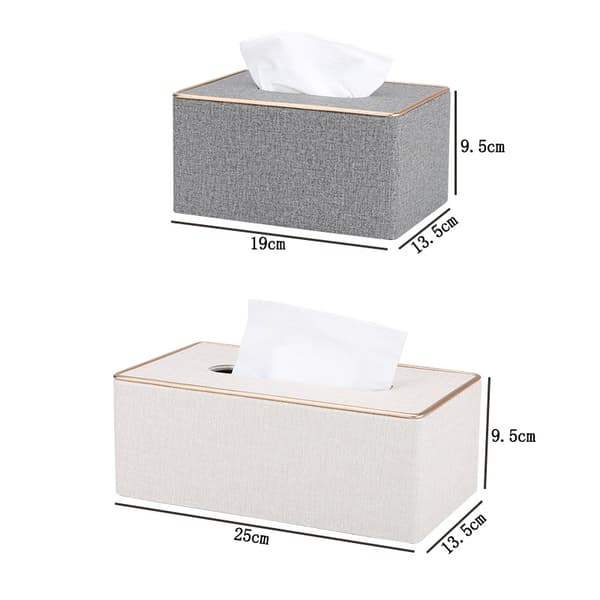 Vævæskeskrin Cover, Beige Rektangulær PU Læder Kleenex Vævæskeskrin