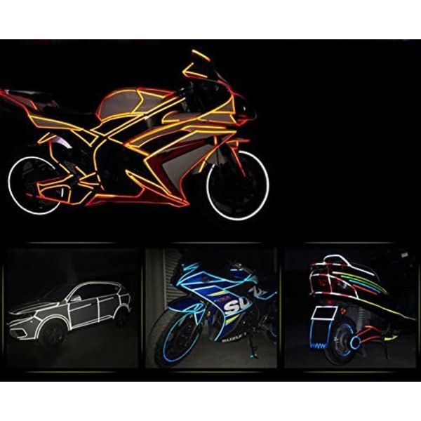 1 rulle reflekterende cykelklistermærker (blå) - 1cm*8m - til biler, mo
