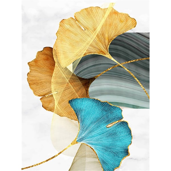 30x40 cm Vuxna Barn 5D DIY Set - Enkelt Ginkgo Leaf