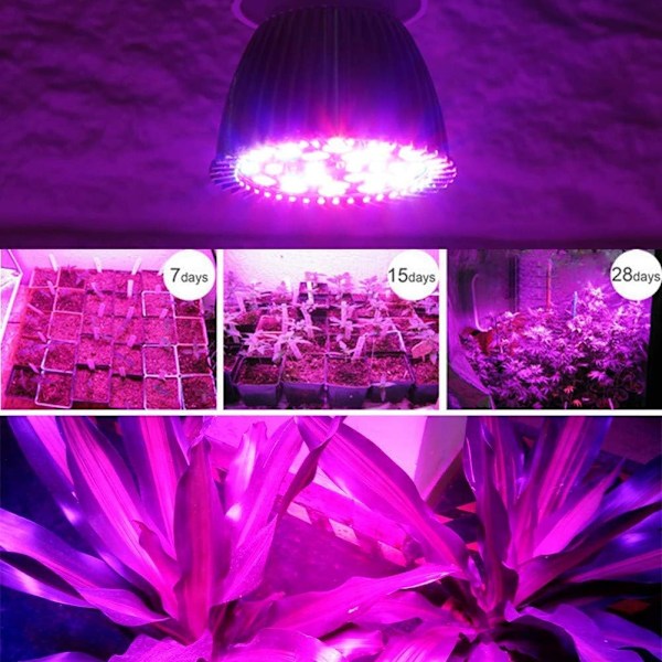 18W E27 Vækstlys Pære, LED Vækstlys Pære Høj Effekt Panel Fuld Spektrum LED Drivhus Hydroponics Grøntsager Pottede Blomsterplante Vækst Pære Indendørs Vækst