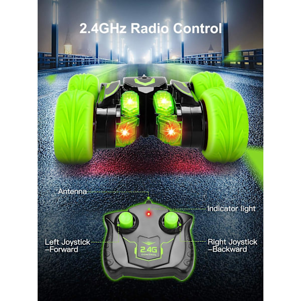 Radiostyrd Bil, 360° Rotation Lastbil Stuntbil, 4WD Off-Road RC