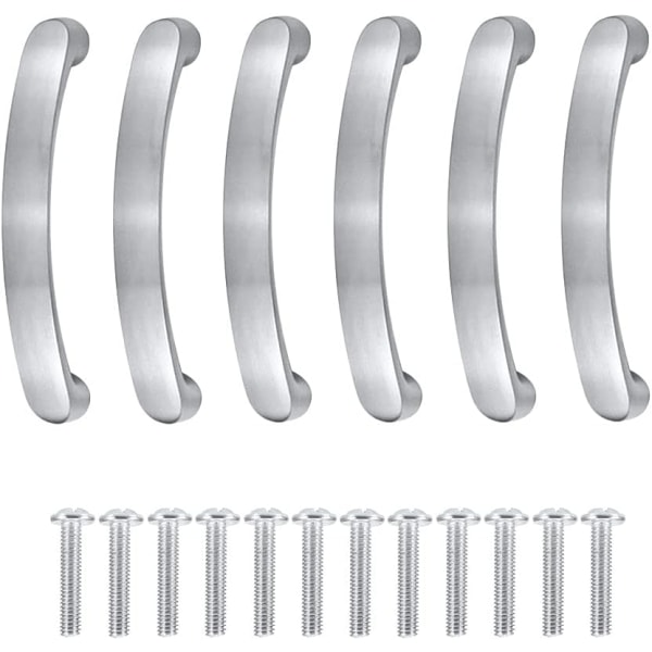 6 stk Kjøkkenmøbler Håndtak Hullavstand 96mm Sølvskuff