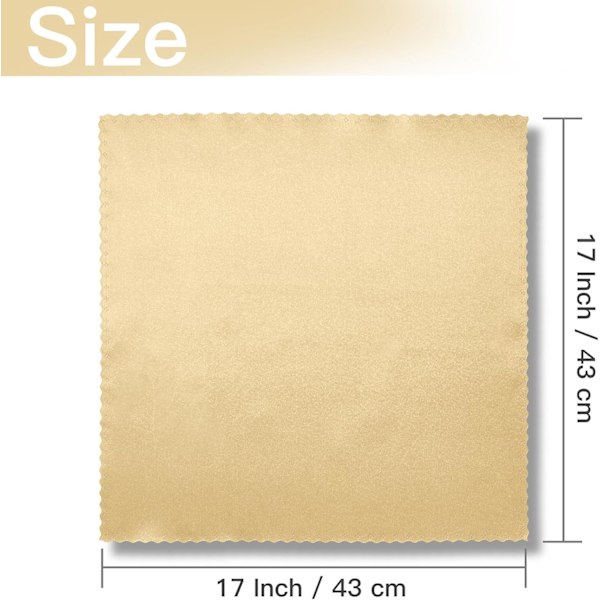 12 Pak Guld Satin Servietter 17x17 Tommer Bryllups Servietter, Skallet Elegant Middagsservietter Kvadratiske Bordservietter Dekoration, Silke Satin Klud Servietter til Hvile
