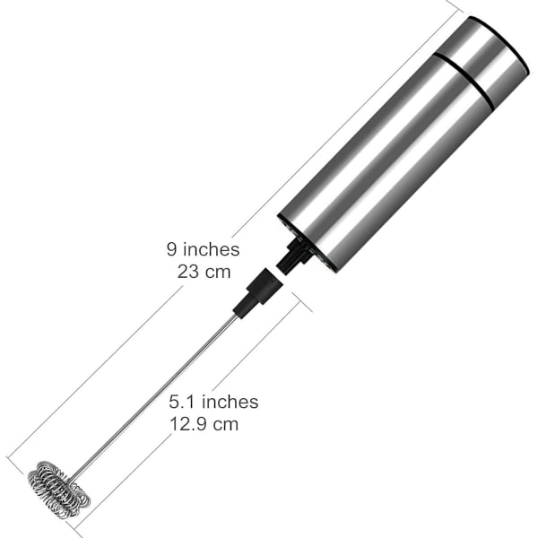 Melkeskummer Håndholdt Batteridrevet, Kaffeskummer for Melkeskumming, Latte/Cappuccino Skummer Mini Frappe Mikser for Drikke, Varm Sjokolade, Rustfritt Stål