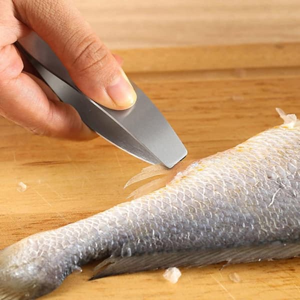 Fisk Skæl Fjerner i Rustfrit Stål med Flaskeåbner