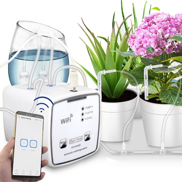 WiFi Fjernbetjening Vandingskit, Automatisk Vandingsystem til Op til 2