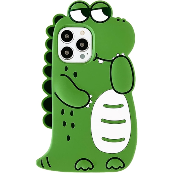 iPhone 14 Pro Max Skal Söt, Silikonkameraobjektivskydd 3D Retro Kawaii Skyddande Telefonfodral för iPhone 14 Pro Max (Dinosaur Giggling)