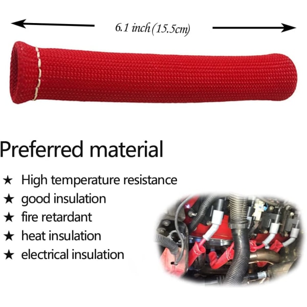 8 st(Röda) Tändkablar värmeskydd Tändkablar isolerande