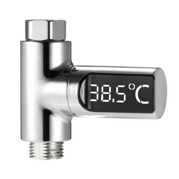 LED Digital Duschtermometer Självgenererande Realtids Vattenflöde