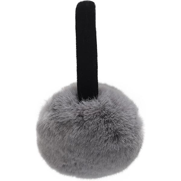 Unisex synteettiset turkis korvanlämmittimet (Harmaa), talvivaruste, korvanlämmittimet