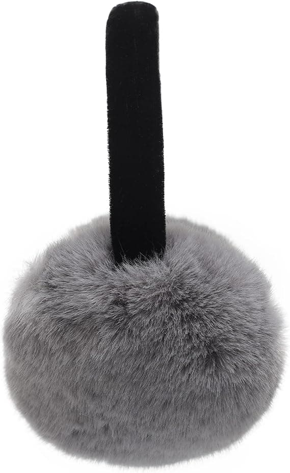 Unisex syntetiska pälsöronmuffar (Grå), vinteraccessoar, öronmuffar