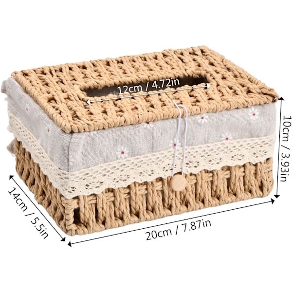 1 stk (20x14x10cm) Rektangulær Vævet Vævsæske Rattan Vævsæske
