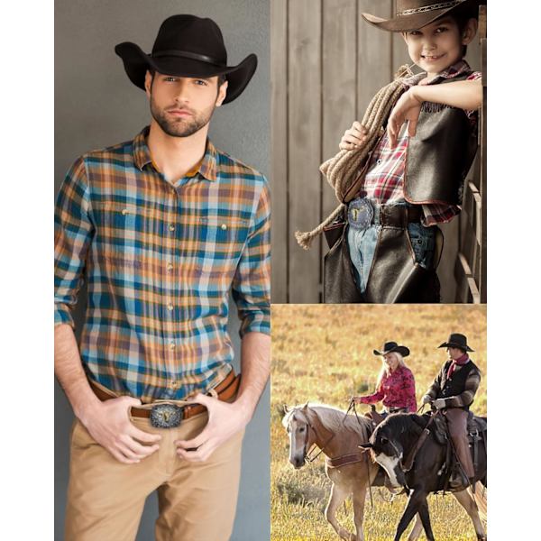 Bältesspänne Western Cowboy, Robust, Present till Barn/Man/Tonåringar/Män, För Cowboy Rodeo Halloween,