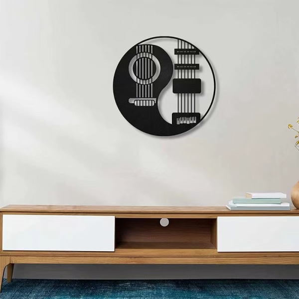 (28X28CM, gitarr) metalldekoration. Flytande väggkonst och