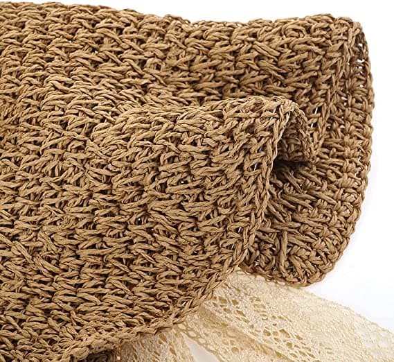 Dame bredbremmet stråhat (khaki) solhat foldbar bonnet bu