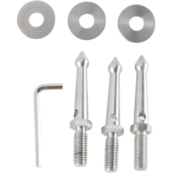 3 st/set Spikar i rostfritt stål Set Fotspikar Mark för stativ 3/8\" 65mm för stabilitet