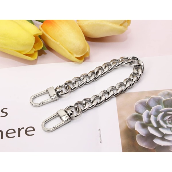 (20 cm, Silver) Väskrem Förlängare 2 st 20 cm Kort Plånbok Kedjerem Ersättning för Axelremsväska Crossbody Väska Handväska Hantverk