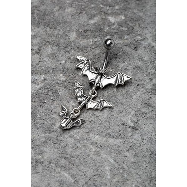 Pierced Owl Gothic Triple Vampire Bat Dangling Belly Button Ring